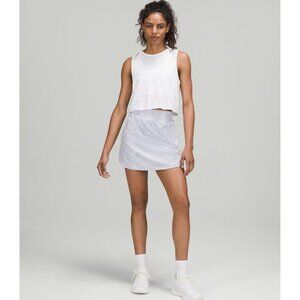 NWT Lululemon Size 2 Hotty Hot HR Skirt *Long Lined Gravel Dust Pastel Blue